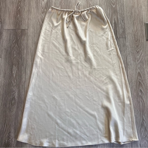 SOLD Dissh Champagne Satin Maxi Skirt - Picture 6 of 10